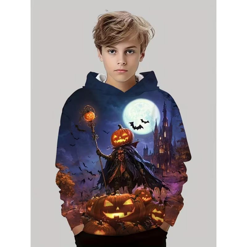 Spring And Autumn Fashion Men's Hoodie Anime Pumpkin Pattern 3D Print Sweatshirt Hoodies Street Casual Boy Sweatshirt Men's Oversized Top Clothing