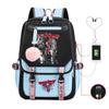 Trend Printing Student Casual Schoolbag Contrasting Color Neutral USB Backpack