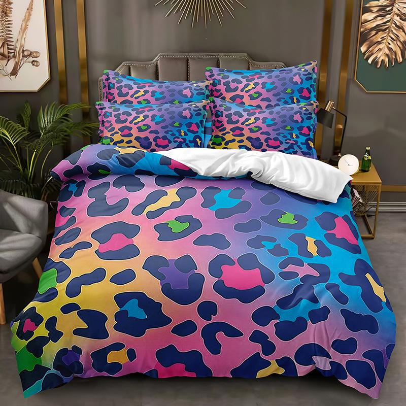 Leopard Print Texture Series Three-Piece Set, Duvet Cover, Grinding Kit Digital Printing