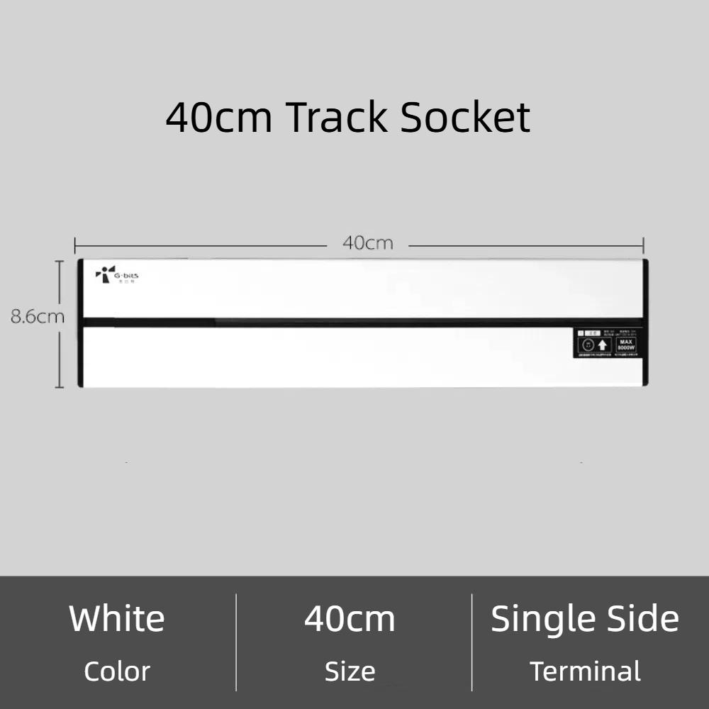 UK / Universal Outlet Movable Track Socket 40cm Black Round Romovable Adapter 8000W Insulation Protection Multi-Outlet Sockets
