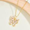 Butterfly Necklace Women'S Light Luxury Versatile Premium Temperament Zircon Pendant Accessories