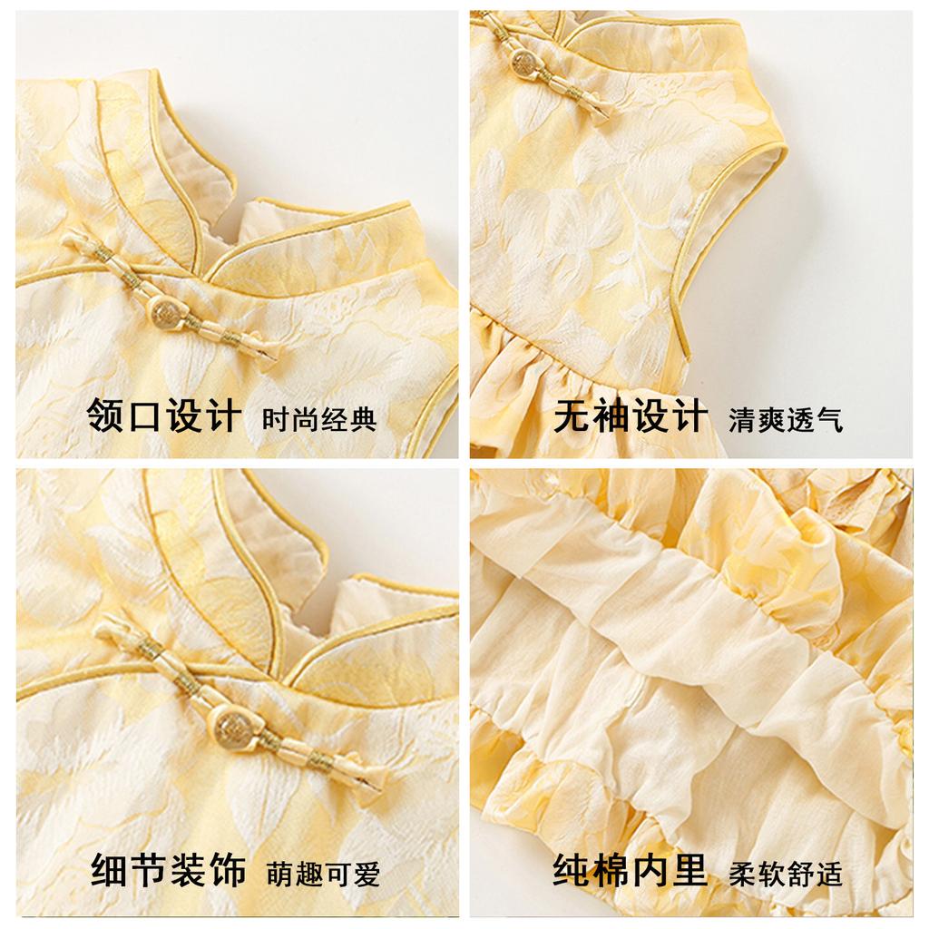 Summer New Chinese Princess Dress For Baby Girls First Birthday Ceremony Hanfu Inspired Party Gown