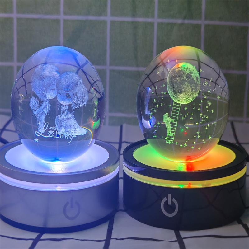 Solar System 3d kristallkula Kristallklot Laser snidad kristallkula med kulstativ Dekorativa planetsfärer Galaxy Födelsedagspresentprydnader