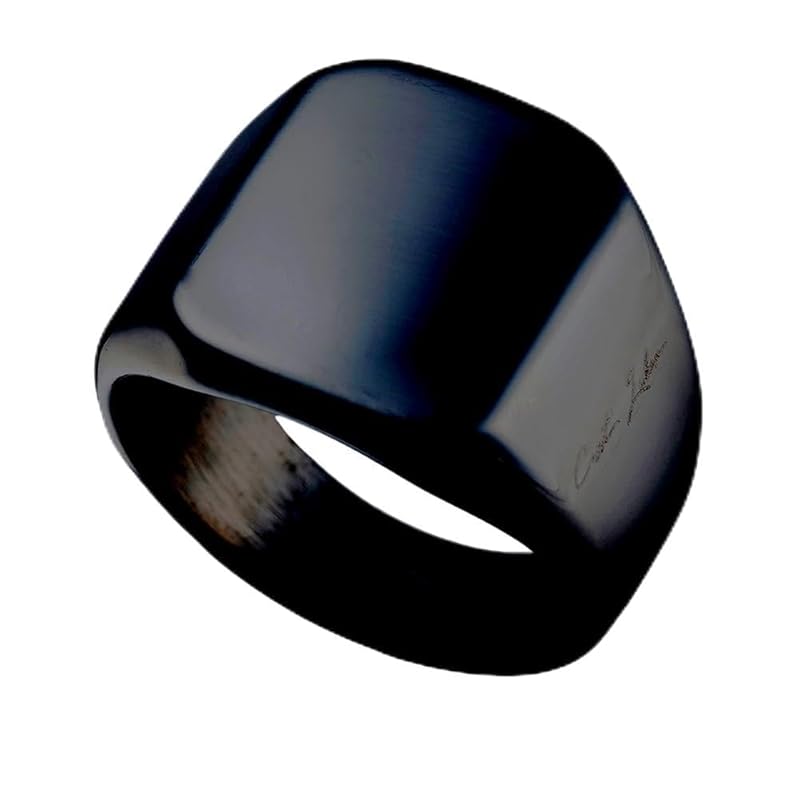 

[Cisst liber] signet ring mens ring ring ring men s Seal stand seal stand ring signet surgical stainless steel stainless black black color black No.