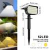 92 LED Solar Lawn Lights Landscape Spotlights Garden Solar Spot Lights Bright Warm/White 2 Lighting Color Adjustable Walkway