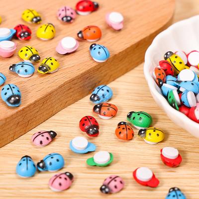 Carini Ornamenti per Micro-paesaggio Coccinelle a Sette Punti, Accessori per Paesaggistica da Giardino, Piccoli Ornamenti Decorativi in Resina