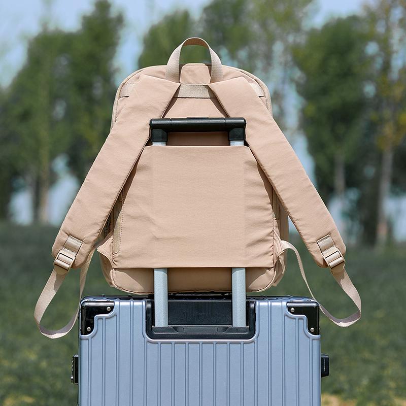 Nylon Backpack Solid Color Large Capacity Backpack