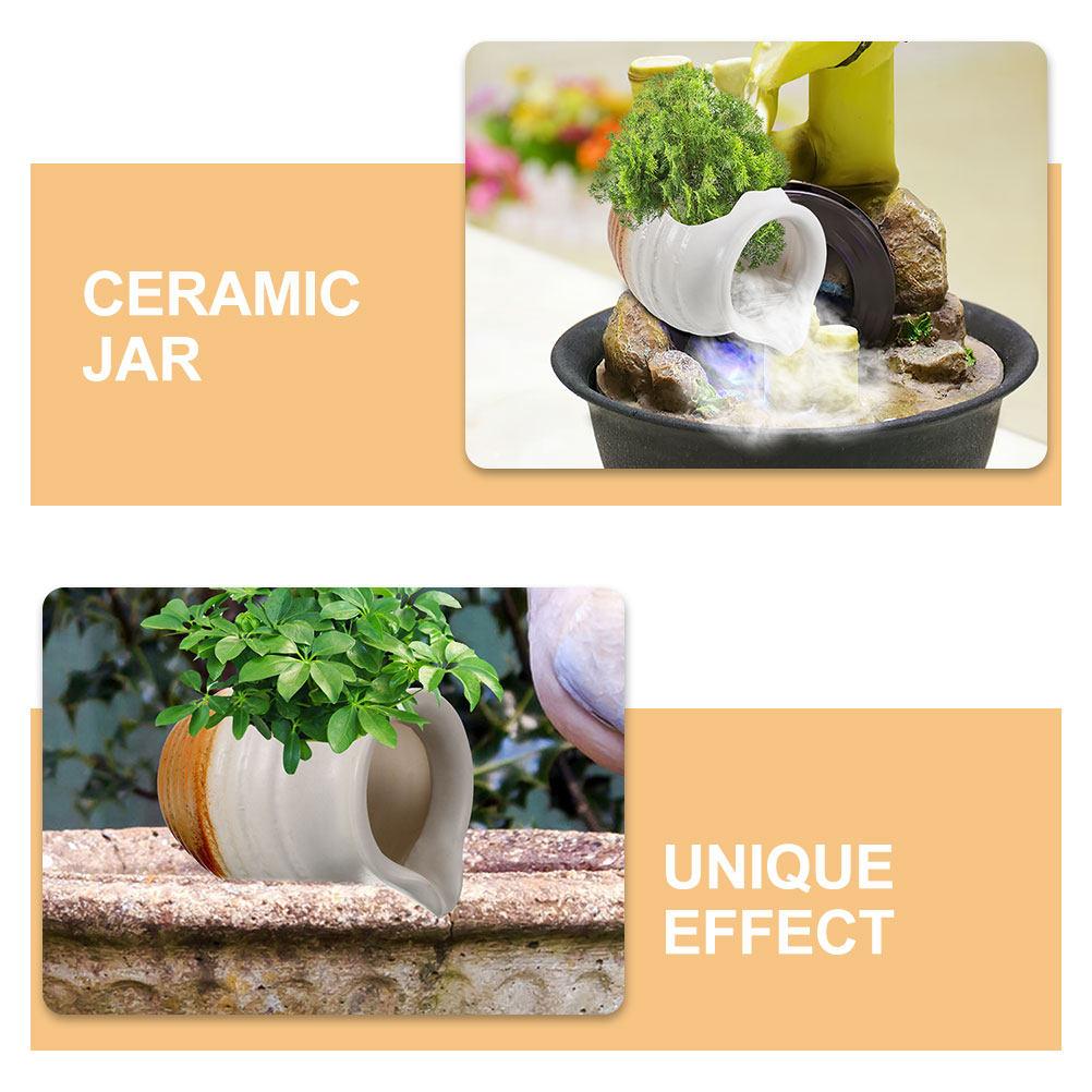 Ceramic Water Fountain Jar for Indoor Living Room Outdoor Garden Decorative Circulating Fountain Decor Water Feature Landscape