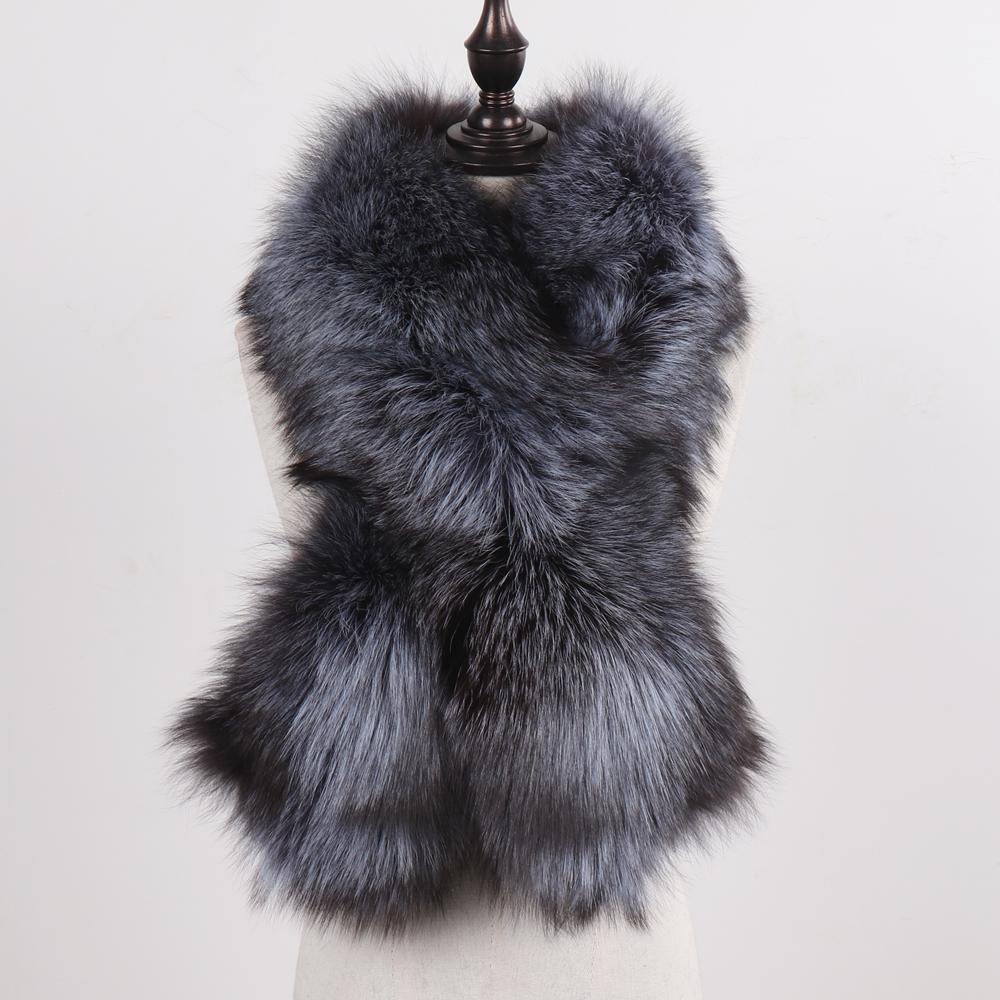 New Winter Lady Natural Luxury Real Fox Fur Scarf Shawl Full Pelt Warm Soft  Genuine Fox Fur Scarves Women Real Fur Muffler