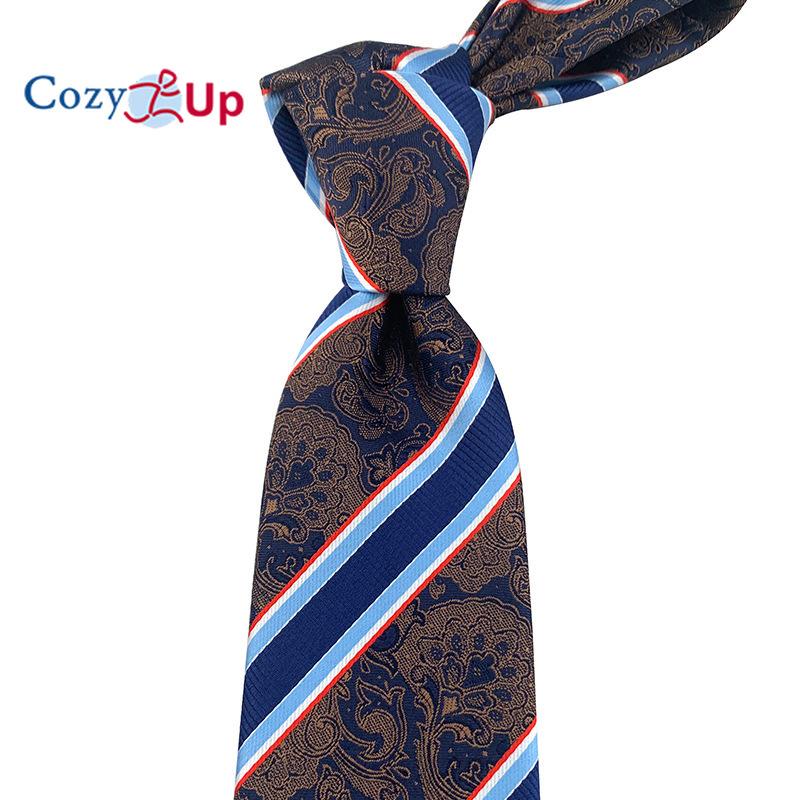 3.15" Fashion Striped PaisleyTie for  Men Flower Necktie for Wedding
