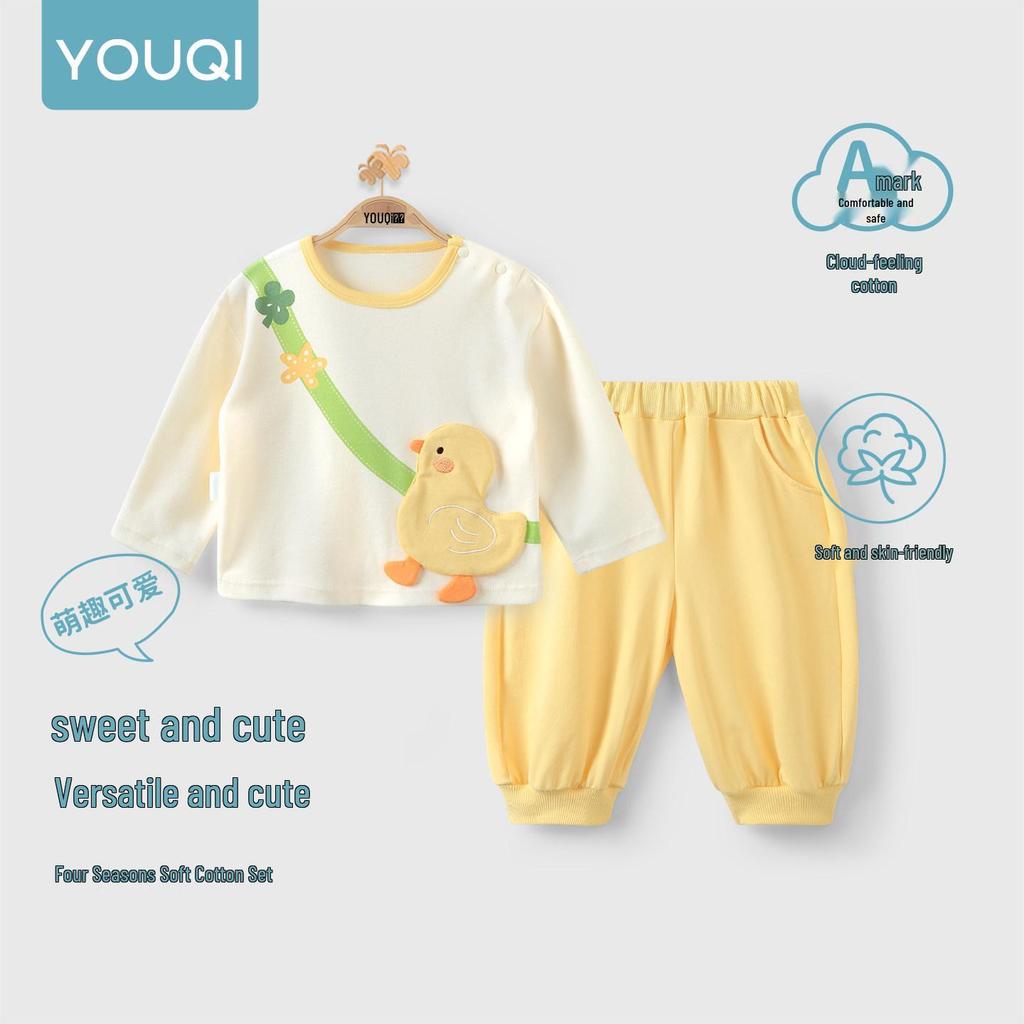 Youqi Girls' Autumn Baby Outfit: Long Sleeve Hoodie & Sweatpants Set