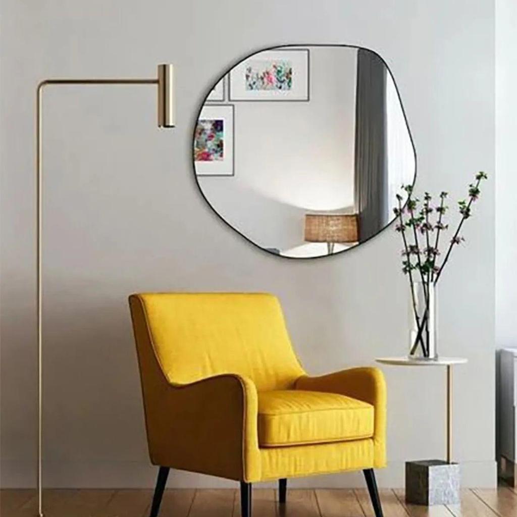2 Pieces Wall Mirror Modern Decorative Design Home Living Room Decoration and Mirror