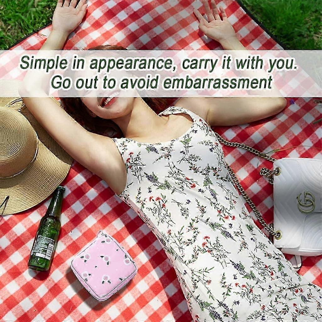 Sanitary Napkin Storage Bag,Menstrual Cup Pouch,Nylon Portable Sanitary Napkin Pads Storage Bags
