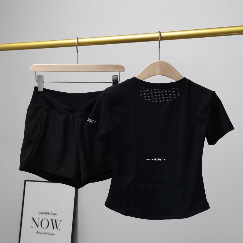 Womens Running Sweat Suits Long Sleeve Gym Set Quick Dry Breathable Solid Color Fitness Outfits