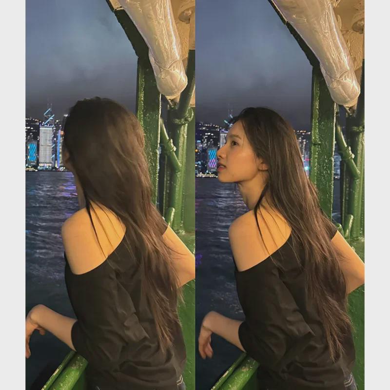 Casual One-Shoulder T-Shirt - Celebrity Style, Loose Fit, Short Sleeve