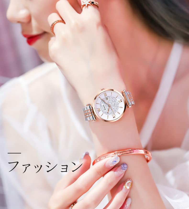 Quartz Simple Stainless Steel OLEVS Gift Box Perfect for Day Gift Women's Bracelet/Necklace Watch, Cute, Stylish, Waterproof, Casual, Dial,