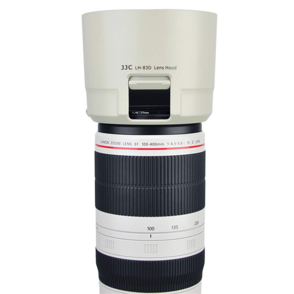 JJC Reversible Lens Compatible with Canon and Canon EF IS II USM Adjustable White Hood, ET-83D 100-400mm F4.5-5.6L Lens, Filter,