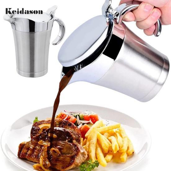 

450 мл Прочный удобный дизайн чистящей насадки Масляный горшок из нержавеющей стали Чашка для приправ Аксессуар для столовой