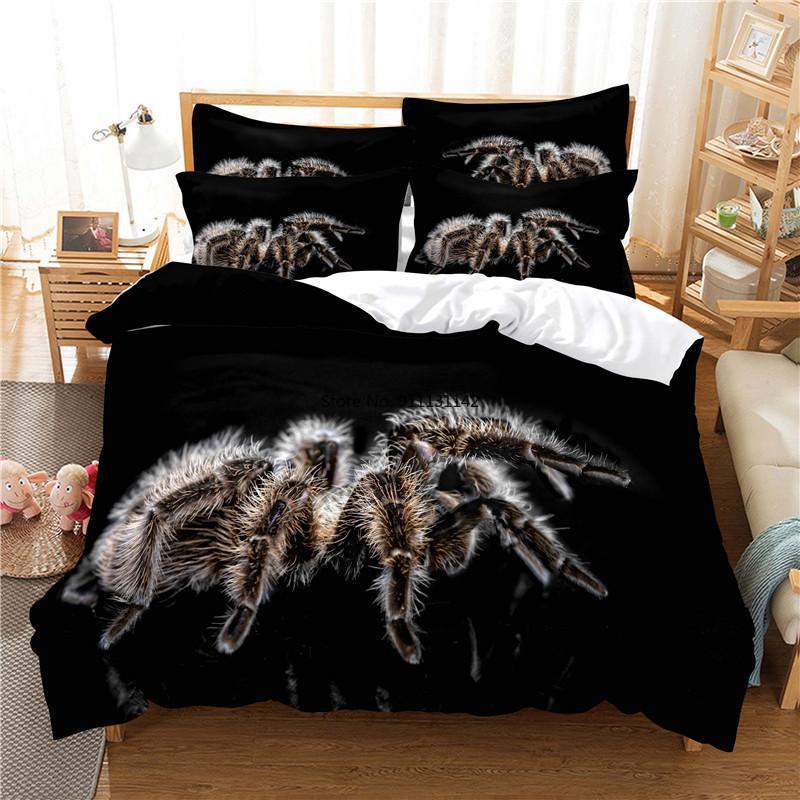 Modern Big Spider 3D Digital Print Bedding Set Creative Bedroom Decoration Quilt Cover Pillowcase