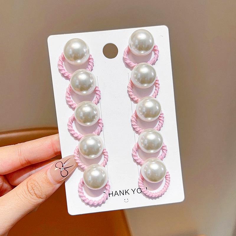 Girls Hair Accessories, Colorful Faux Imitation Faux Pearl Cute Shiny Star Heart Scrunchies