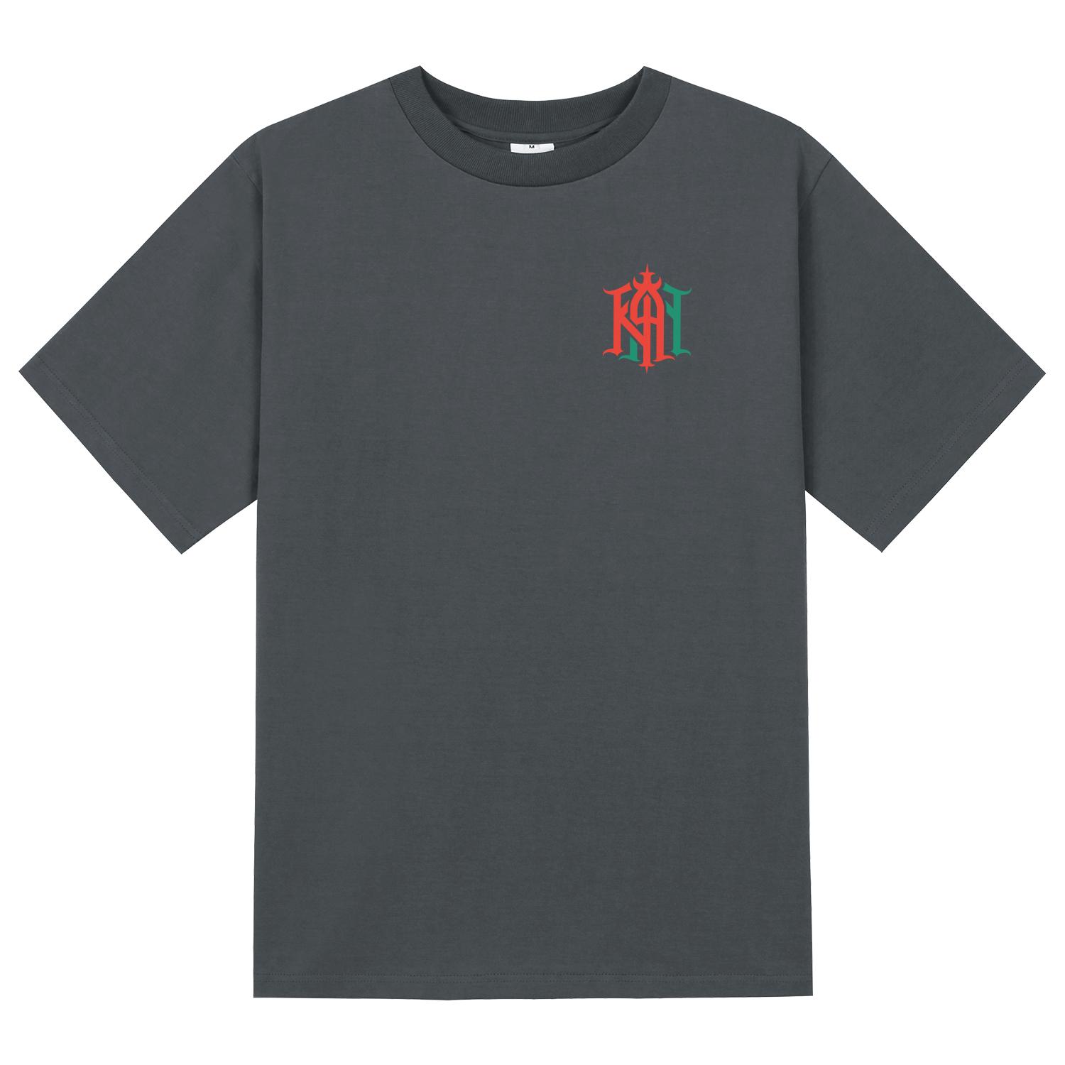 Khan 6312 Ktg0027 Khan Two-Cut Short Sleeve T-Shirt - Gray Gray/L