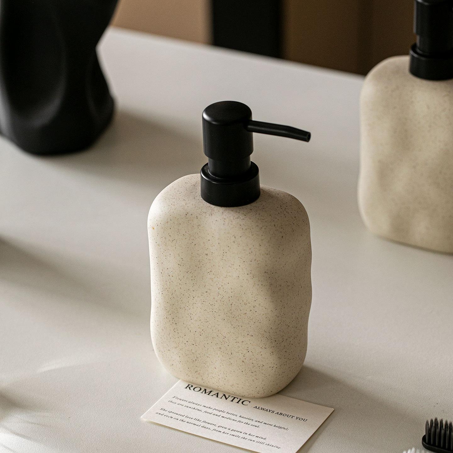 

Coarse Pottery Liquid Soap Dispenser Simple Home Soap Dispenser Hand Sanitizer Bath Gel Shampoo PressBottle Bathroom Accessories