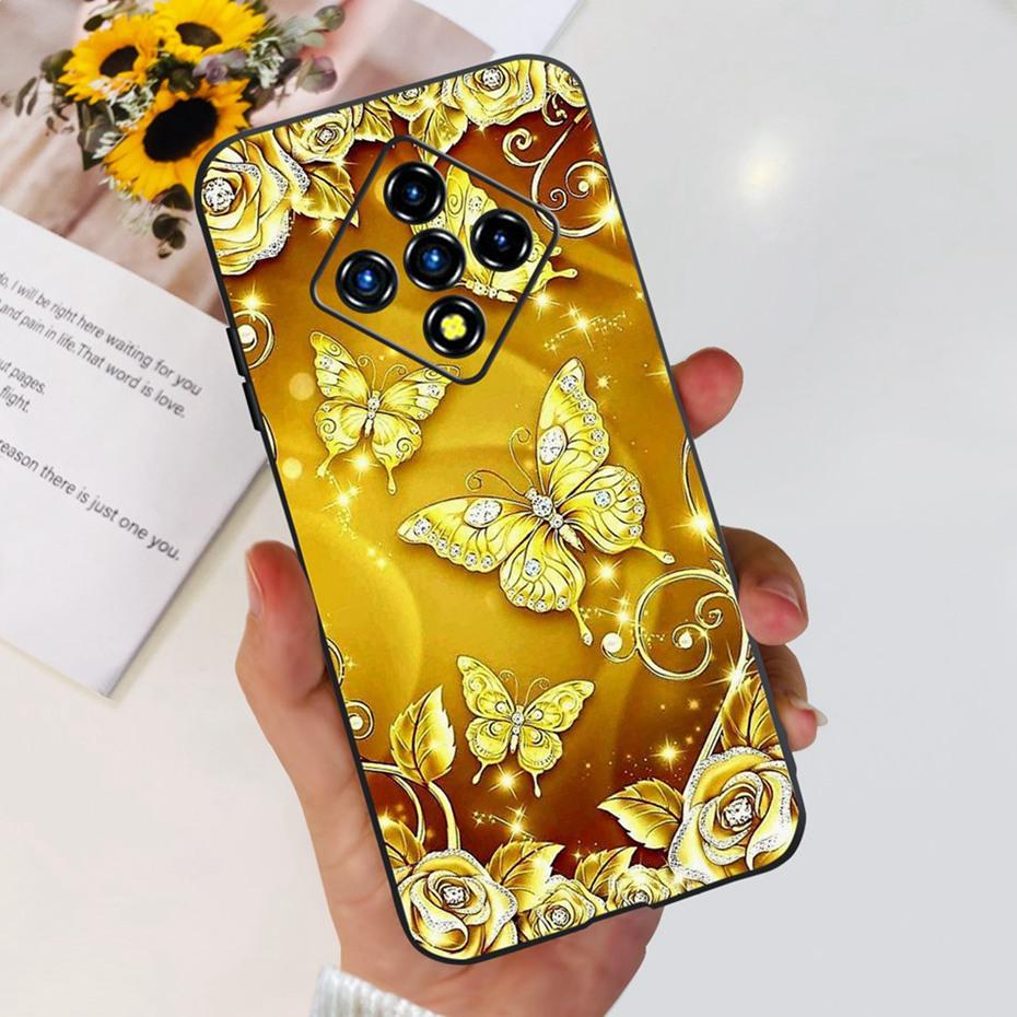 Lovely Painted Case For Infinix Zero 8 8i X687 X687B Soft TPU Back Cover For Infinix Zero8 Zero8i Black Silicon Phone Cases