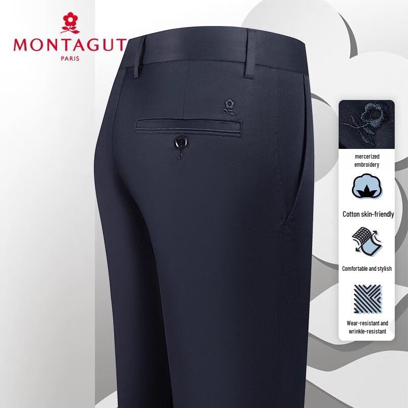 MONTAGUT Men's Straight-Fit Casual Trousers