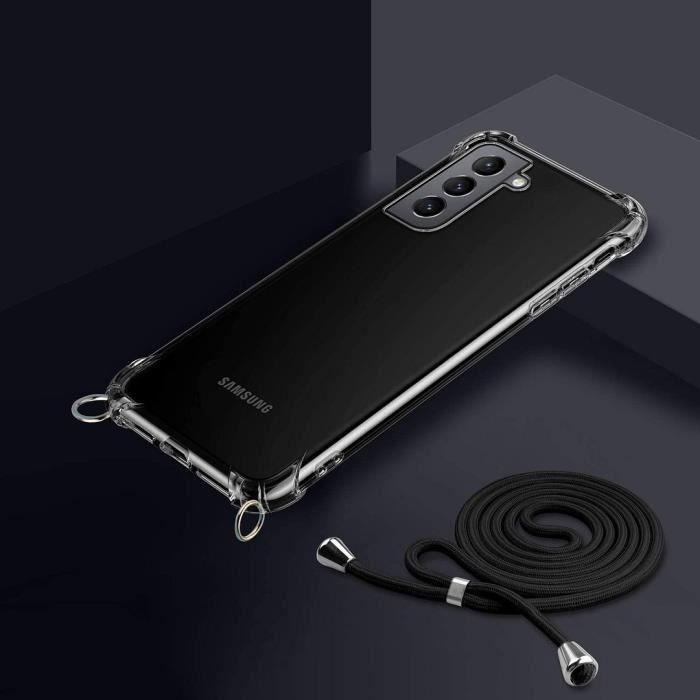 Coque - Booling - pour Samsung -Galaxy S21 Ultra - TPU - AntiChoc - Cordon Violet