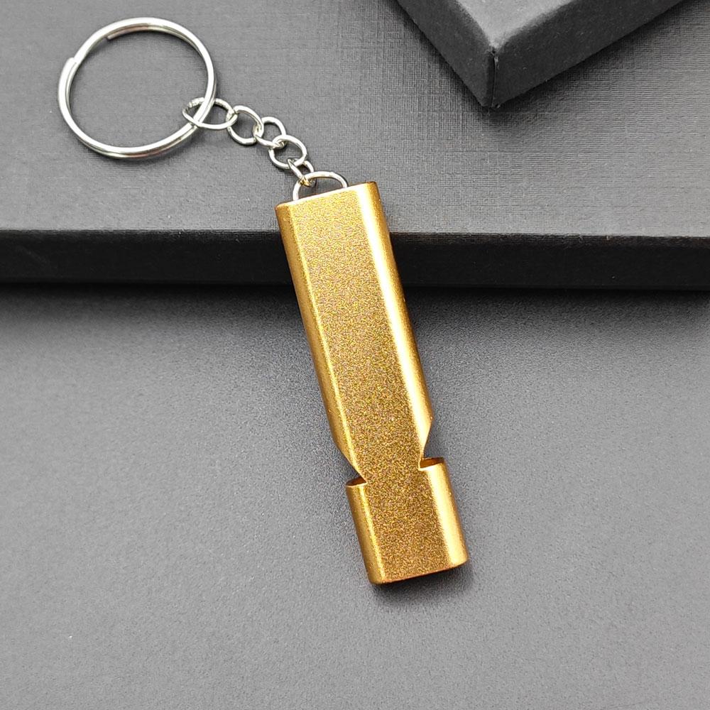 

Portable EDC Whistle Emergency Survival Keychain Dual Frequency Survival Keyring Outdoor Camping Hiking Key Chain Ring Gift Blank золотой