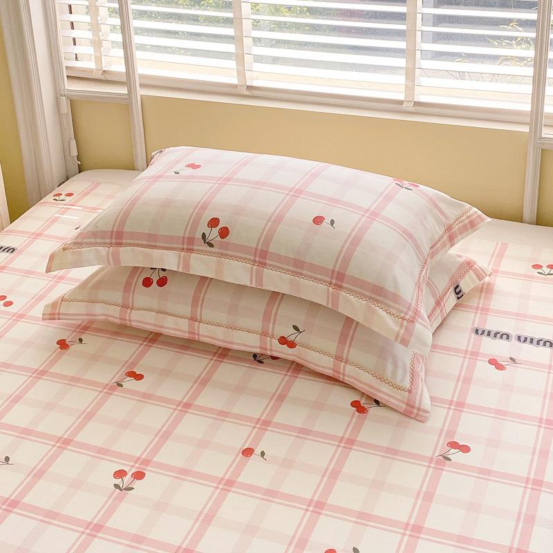 2pcs New Style Small Floral Small Fresh Ins Style Floral Washed Pillowcases One Pair Household Pillowcases