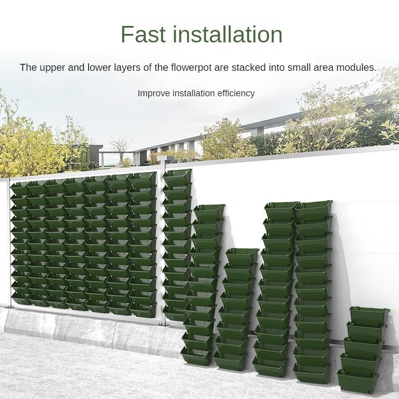 3pcs Wall Mounted Flowerpot Garden Plant Wall Hanging Flowerpot Hanging Plant Wall Box Plastic Container Can Be Assembled Tray