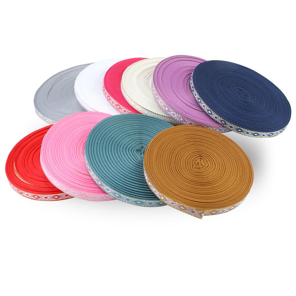 Rhombus Ribbon Trim 3 Yards Geometry Ribbon Vintage Trim for Gift Wrapping DIY Scrapbooking Party Decoration Crafts
