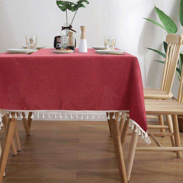 Moderne Uni Rechteckig Rund Tischdecke Mit Spitze Wasserdichte Tischdecke Abdeckung Party Heim Tischdekoration