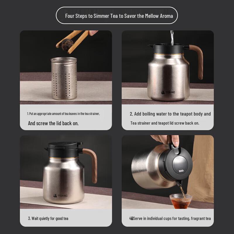 Temake Smart Insulated Titanium Teapot