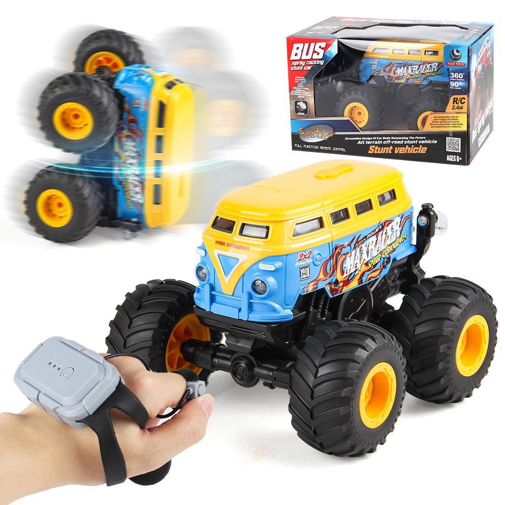 Mașină de Acrobații cu Spray cu Telecomandă 2.4G Lumină Muzică Autobuz Ceas Inducție Mașină cu Telecomandă Jucărie pentru Băiat