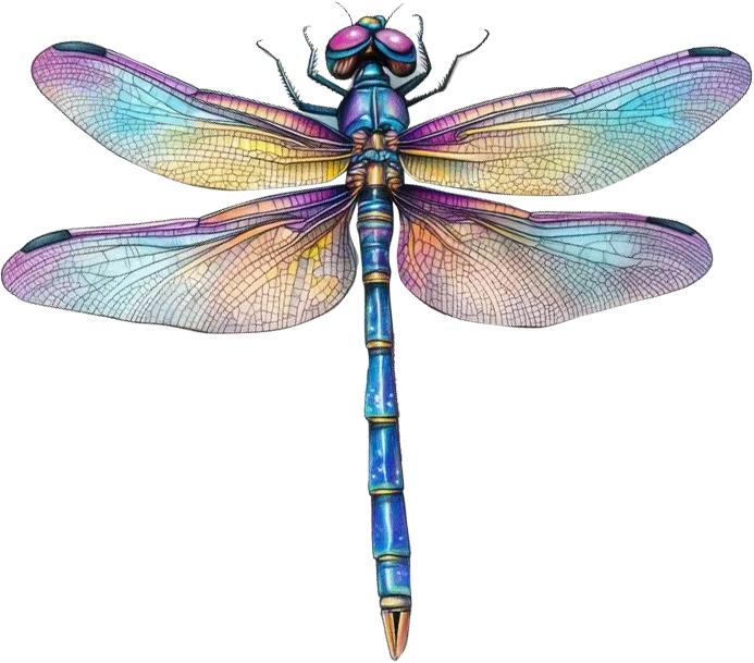 QT2469# Dragonfly Multi-Color Iridescent Waterproof Car Decorative Decal, Suitable for Cars, Laptops, Bumpers, Glass Window Sticker