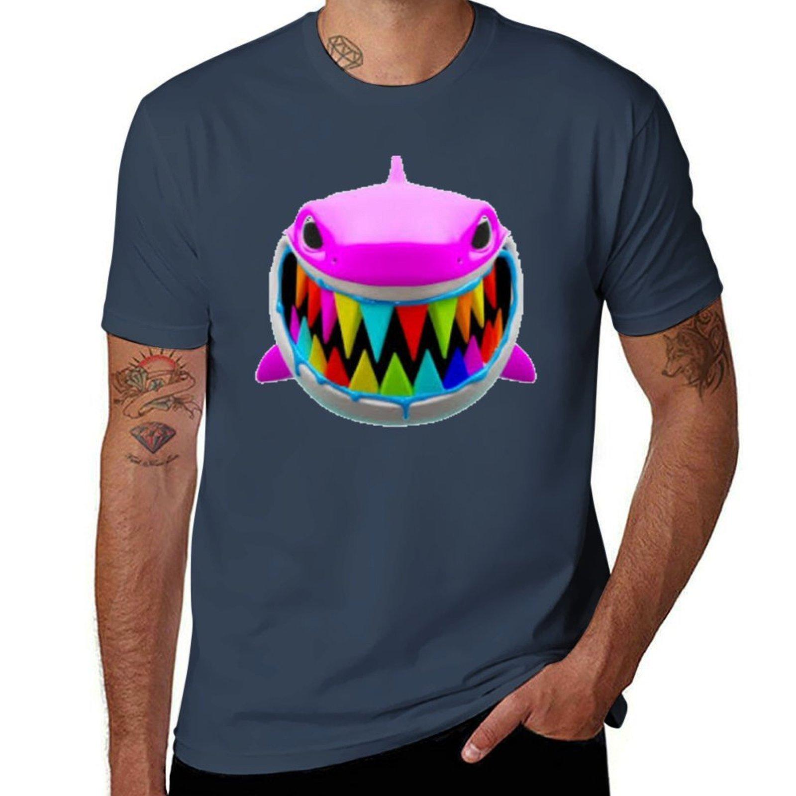 Rainbow Troll Shark (Blue) TShirt Plus Size Lightweight Top S