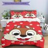 3pcs Chip 'n Dale Theme Bedding Set Includes 1 Quilt Cover and 2 Pillowcases, Comfortable Bedding with Stylish Design for Bedroom.S025