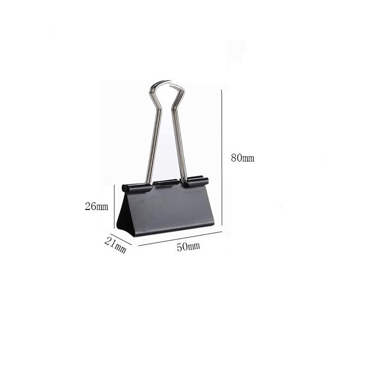 Black Stainless Steel Long-tail Clips of 15mm 19mm 25mm 32mm 41mm and 51mm in Multiple Specifications for Bulk Ticket Clips