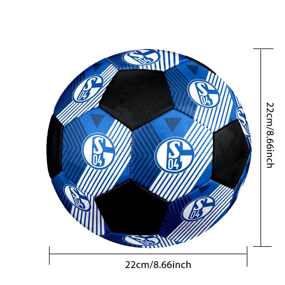 Pallone da Calcetto FC Schalke 04 Colorato Per Tutte le Età Misura 5 Cucito a Macchina PVC Pronto per la Competizione Resistente Alta Rimbalzo
