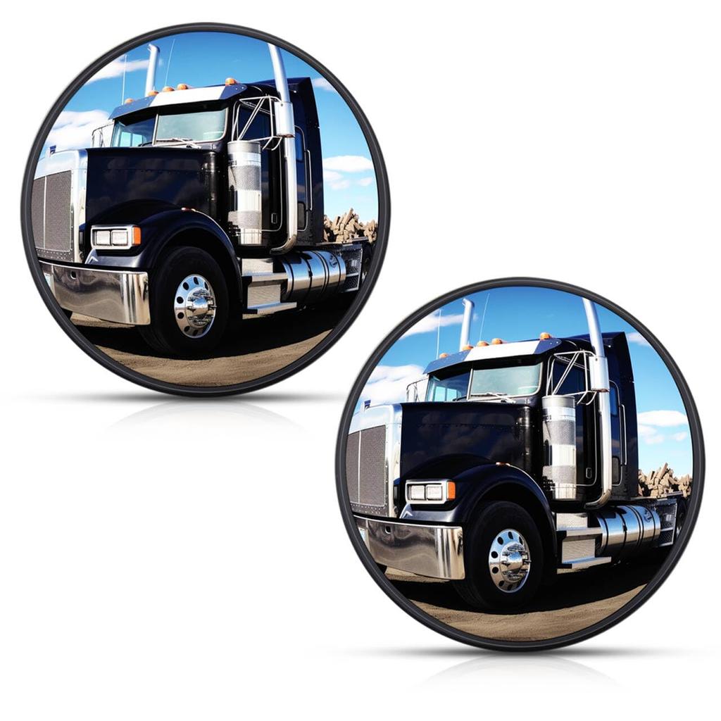 Biqing Truck Auxiliary Round Lower Mirror for Large Provides a Wide Field of View and Effectively Reduces Blind Spots 2-Piece Mirror, 25.5cm Trucks,