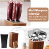 Acacia Wood Universal Knife Holder Multifunctional Kitchen Knife Block with Bristles Chef Fruit Knife Holder Kitchen Counter