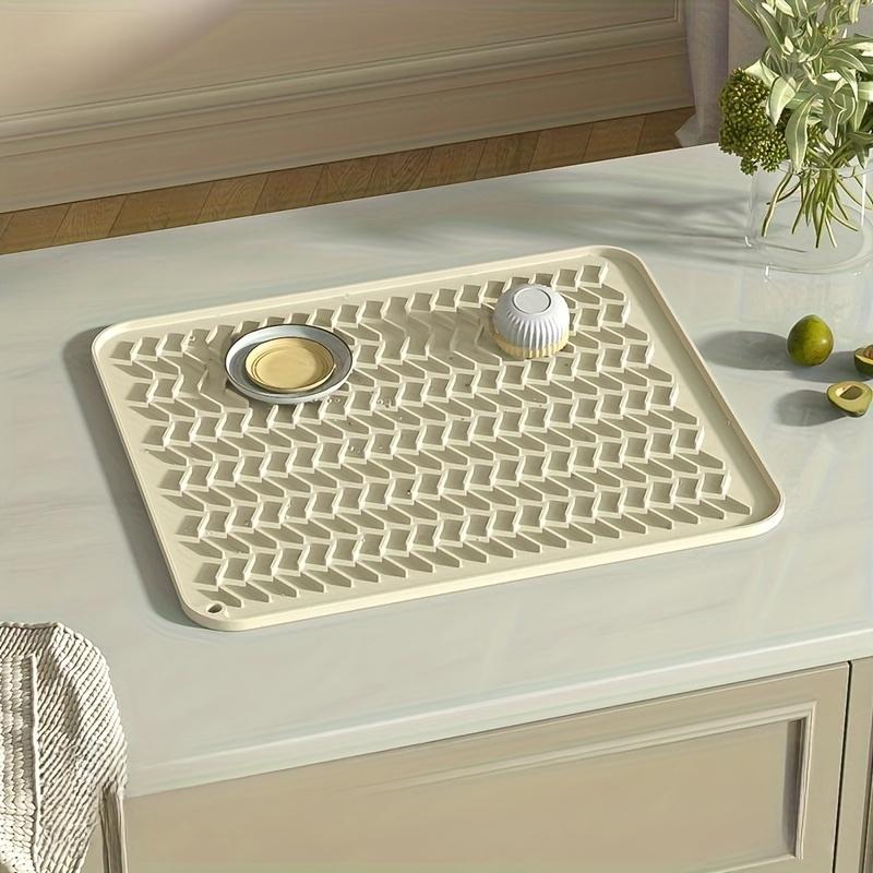 1pc Kitchen Countertop Protector with Raised Edges and Non-Slip Surface - Heat-Resistant,Scratch-Proof,Easy-to-Clean Cutting Board and Dish Drying Mat