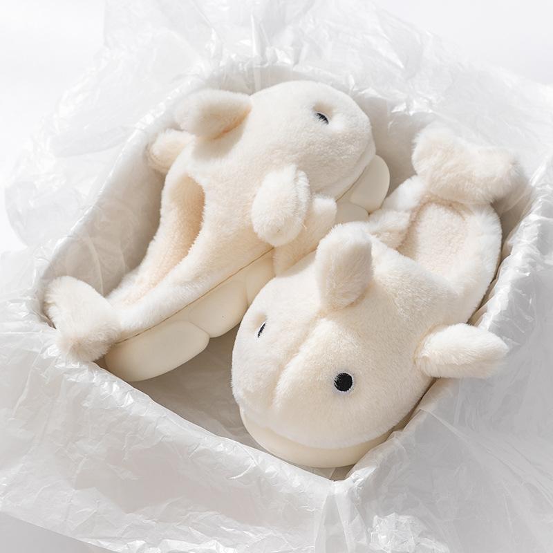 Cixi Cotton Slippers for Winter Home Use for Couples, Spring and Autumn Indoor Non-slip Home Warmth, Winter Plush