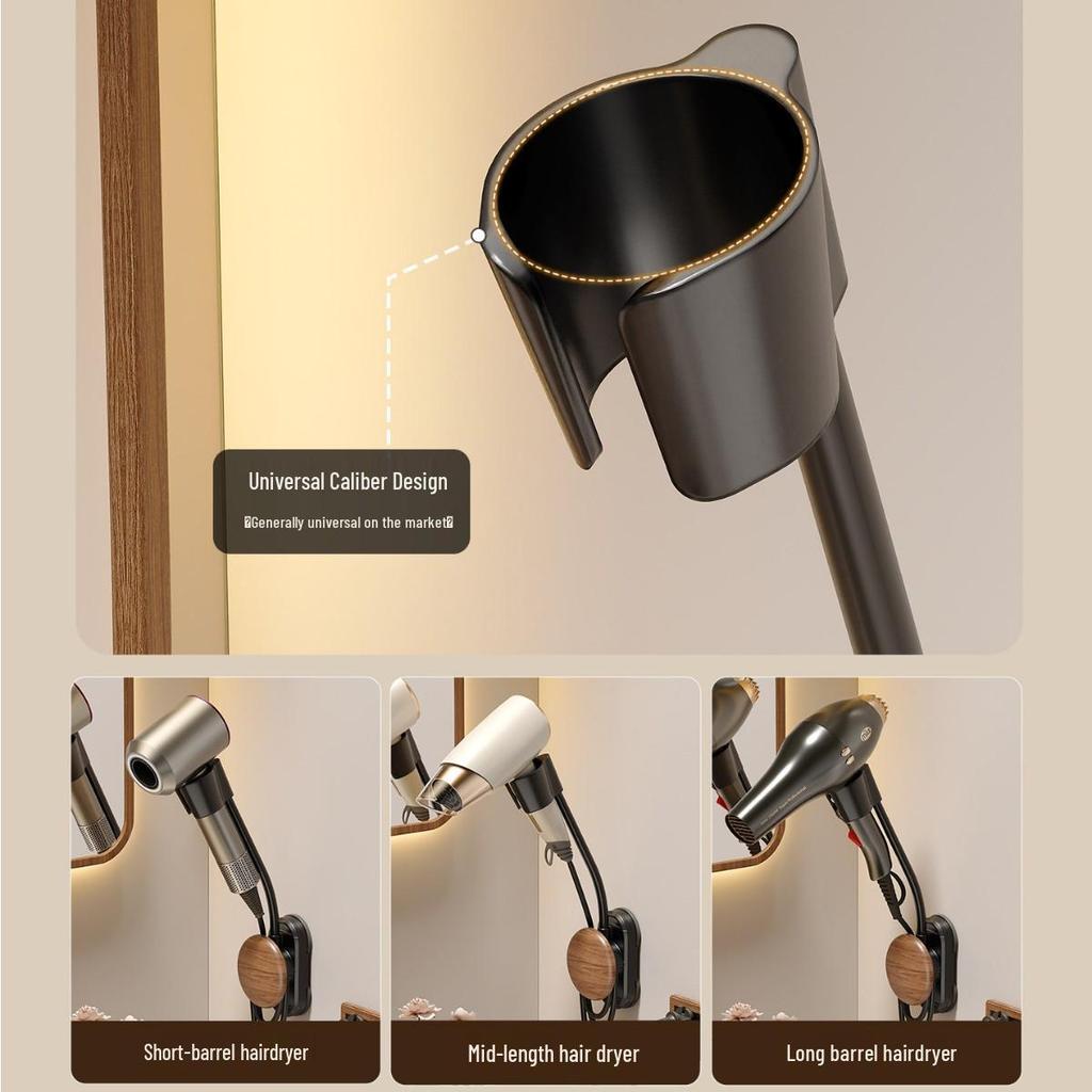 Suction Cup Hair Dryer Wall Mount - No-Drill Holder for Bathroom