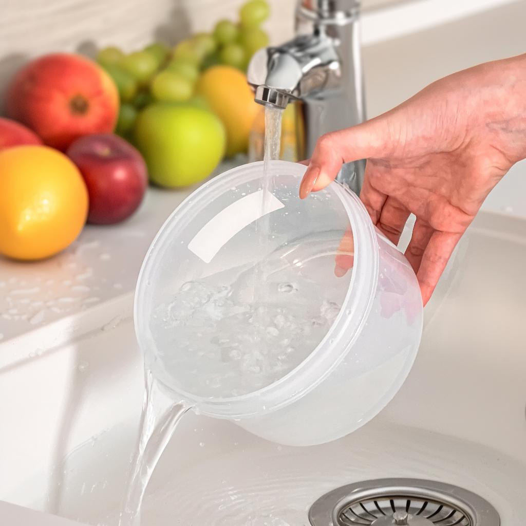 Worthbuy 1100Ml Round Clear Plastic Lunch Box With Handle Microwave Safe Portable Large Capacity Food Container For Students