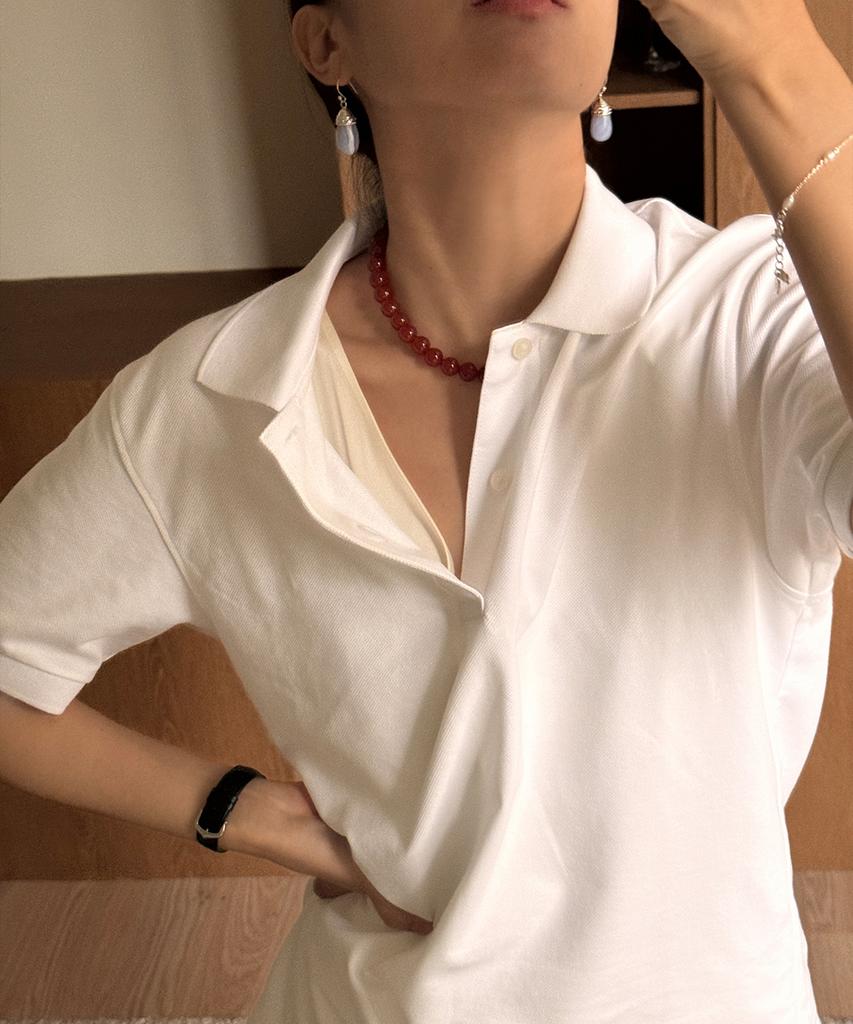 Marta 925 Silver. Carnelian Necklace (10Mm)