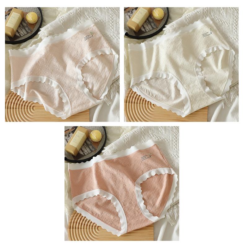 Hohe Taille Damenunterwäsche Übergröße Baumwolltextur Slips Vollabdeckung Hüfte Damen Slips Weicher Komfort Dessous