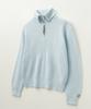 Seteo Button-Up Sailor Half Knit Zip-Up Light Blue